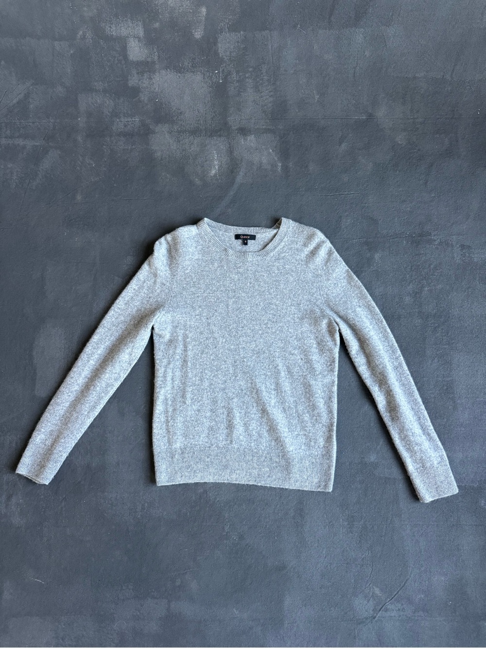 Quince Cashmere Light Gray Crewneck Sweater